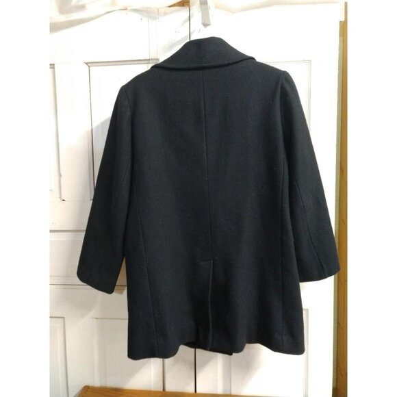 Herman Kay Womens Wool Blend Peacoat Size M Double-Breasted Black - Picture 7 of 7